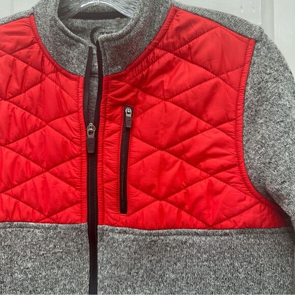 Zyia Active zip up jacket red heather grey women's medium - Picture 3 of 5